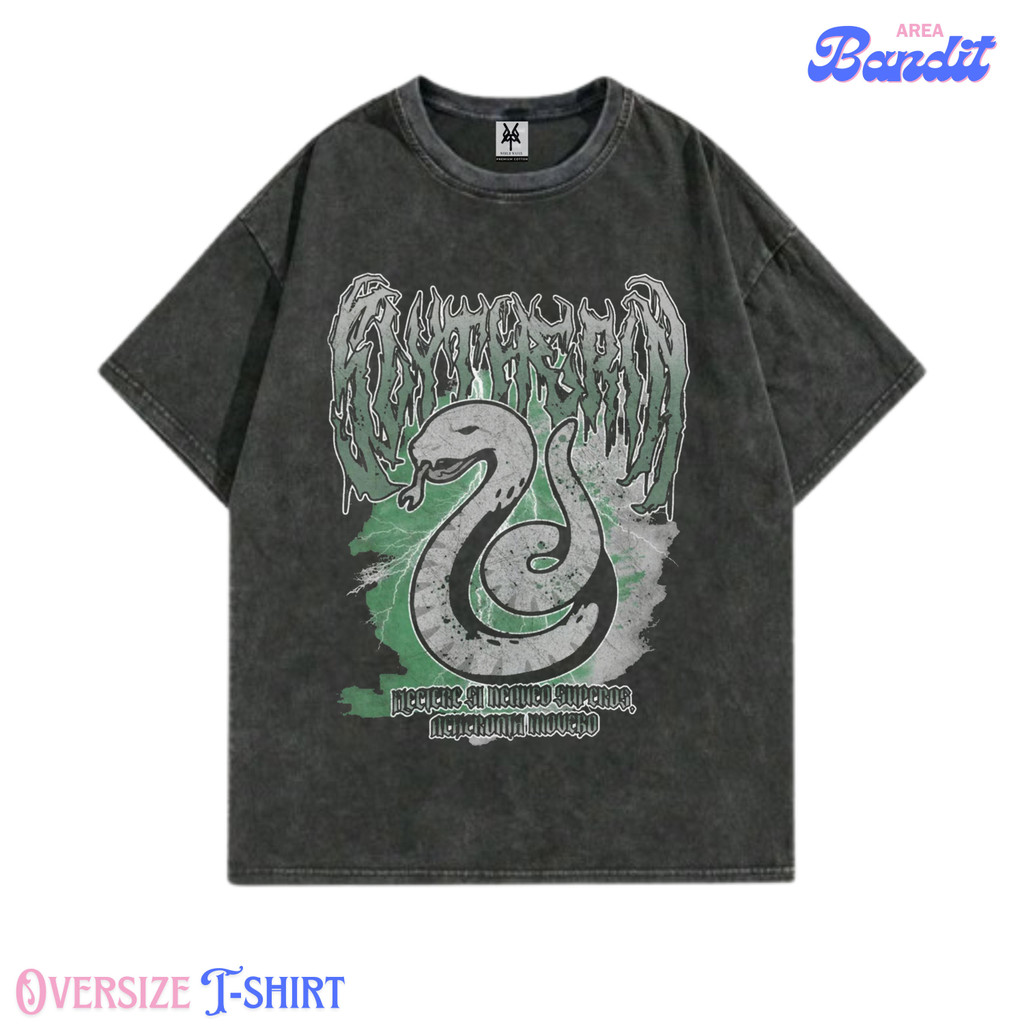 Bandit Area "kaos slytherin" Oversized T-shirt washing washed