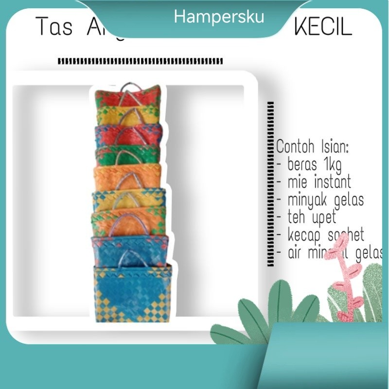 Tas anyaman plastik BERKAT KECIL 20x16x9cm tasyakuran / besek