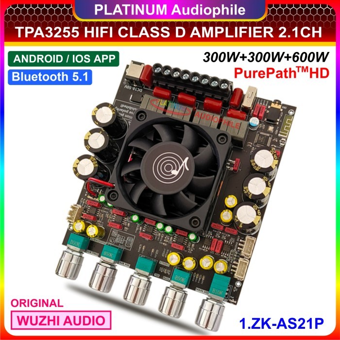 TPA3255 Amplifier Class D 2.1 CH Bluetooth 5.1 Hifi Amplifier ZK-AS21P - 1. ZK-AS21P