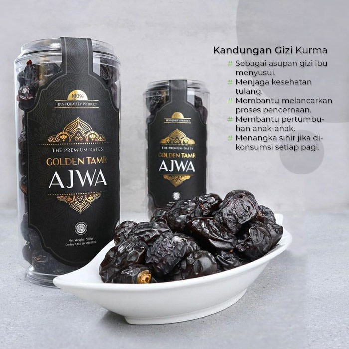 

Kurma Golden Tamr Ajwa 500gr Asli - Kurma Raja