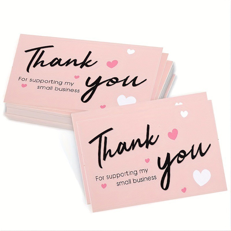 

30pcs Pink Thank You Cards Thank You Notes for Wedding Birthday Gift Cards, Christmas, Bridal & Baby Shower Small Business Cards