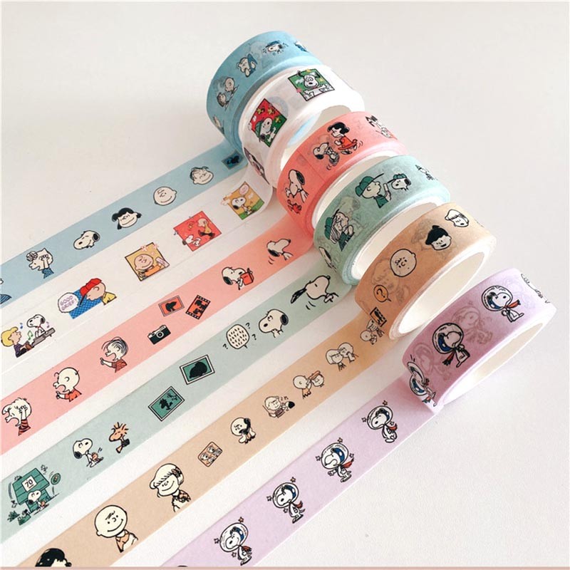

Kawaii Snoopy Washi Stickers Tape Cartoon Scrapbooking DIY Diary Decorative Sealing Sticker Album Stick Label