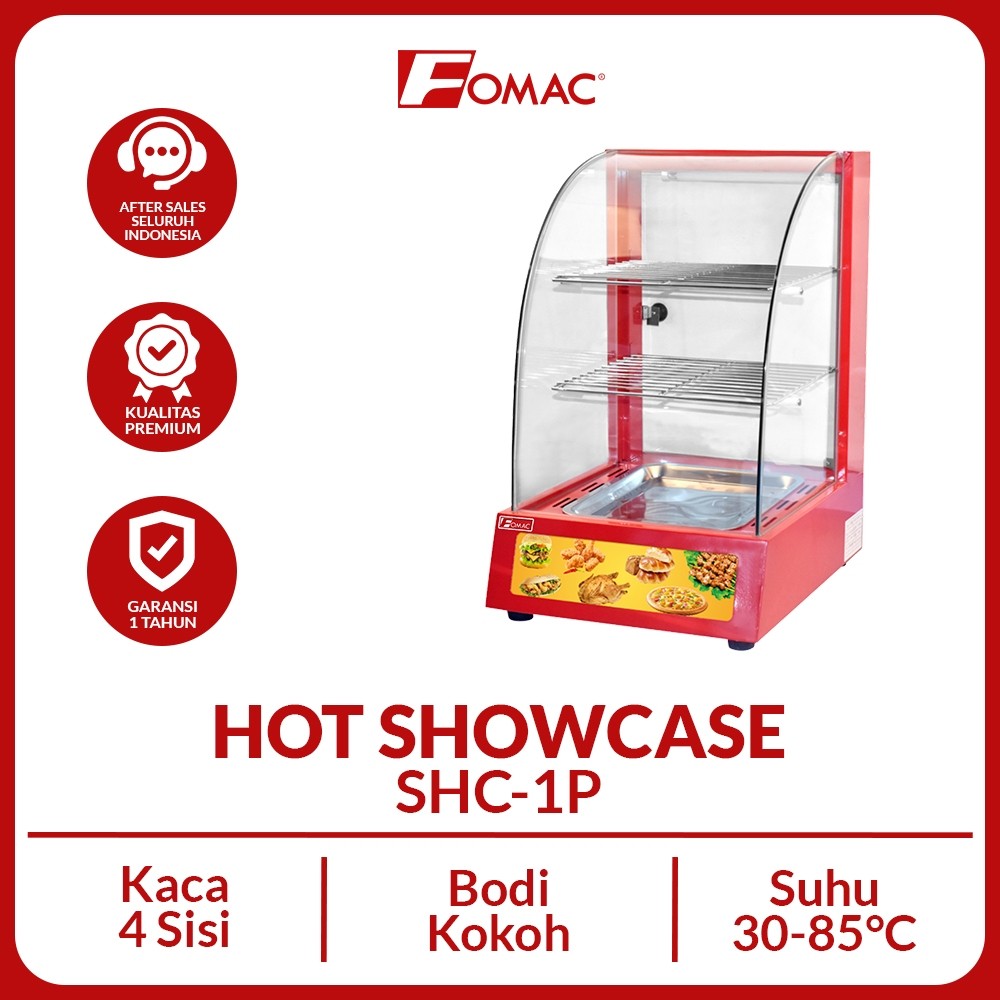FOMAC Showcase Food Warmer SHC-1P Mesin Penghangat Makanan Gorengan Etalase Penghangat Makanan