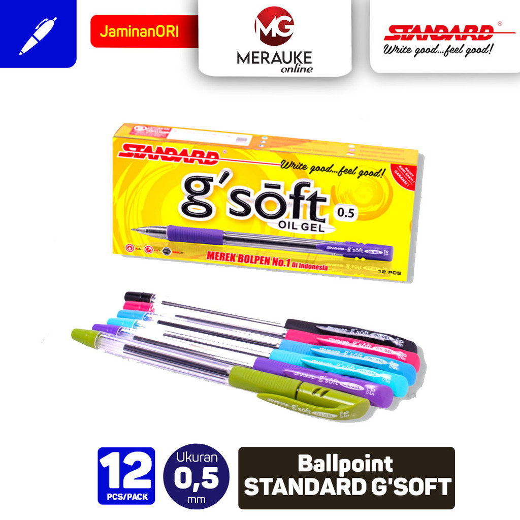 

RK Ballpoint STANDARD G'SOFT 0.5 - Hitam 12 Pcs