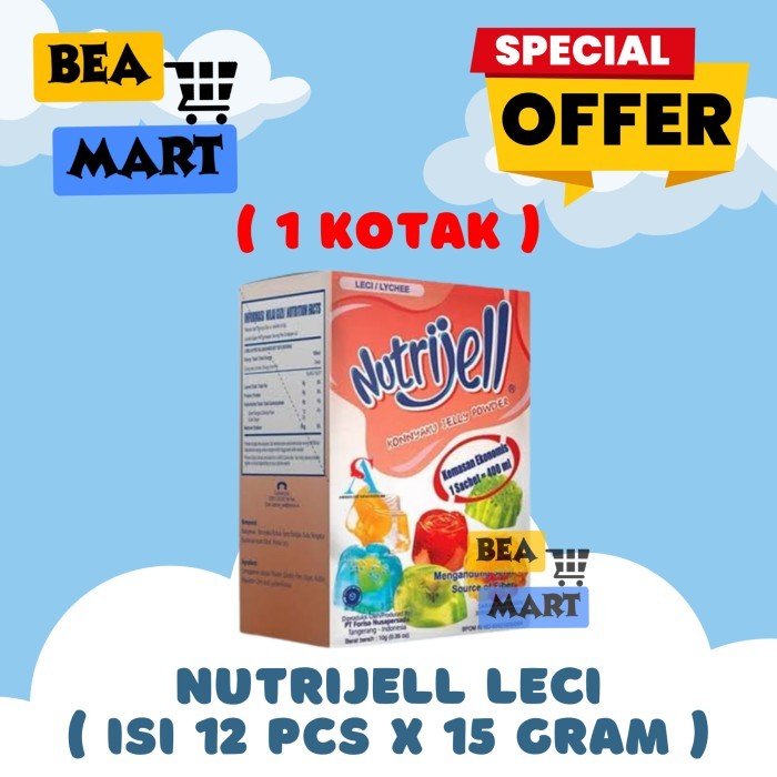 

Nutrijell Leci 1 Kotak Isi 12 Pcs x 15 gr | Agar Agar Lychee Jelly Powder Instant 15gr