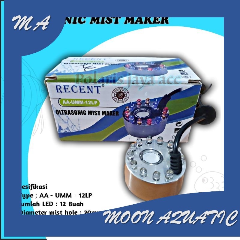 MIST MAKER RECENT AA UMM 12 LED ULTRASONIC MESIN PEMBUAT KABUT AQUARIUM AQUASCAPE MIST MAKER AQUARIU