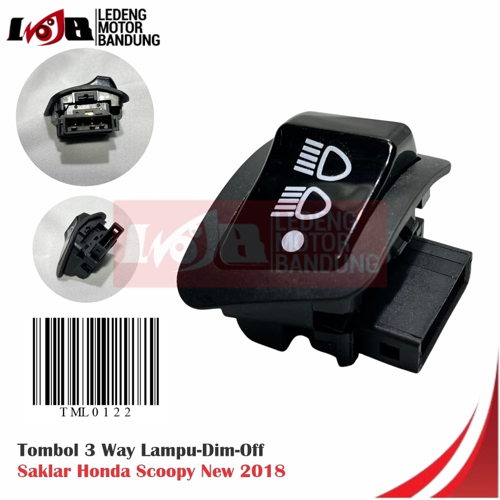 Tombol 3 Way Saklar Lampu Dim Off Honda Scoopy New 2018 3 Mode