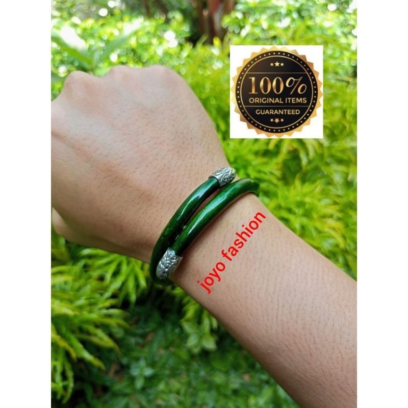 GELANG AKAR BAHAR HIJAU RING PERAK