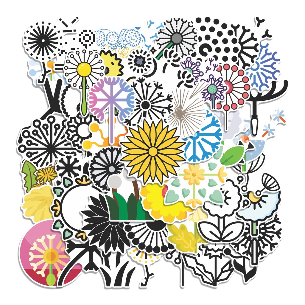 

COD 50 Pcs Stiker Dandelion Lucu Anti Air Untuk Dekorasi Notebook Sepeda Skateboard Handphone