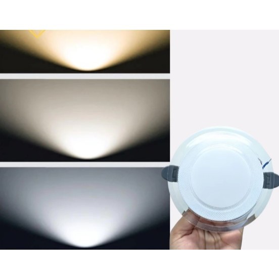 LAMPU DOWNLIGHT 5+5W 3 WARNA // PANEL LED 3 WARNA DALAM 1 LAMPU  / LAMPU LED 3 WARNA AC220V