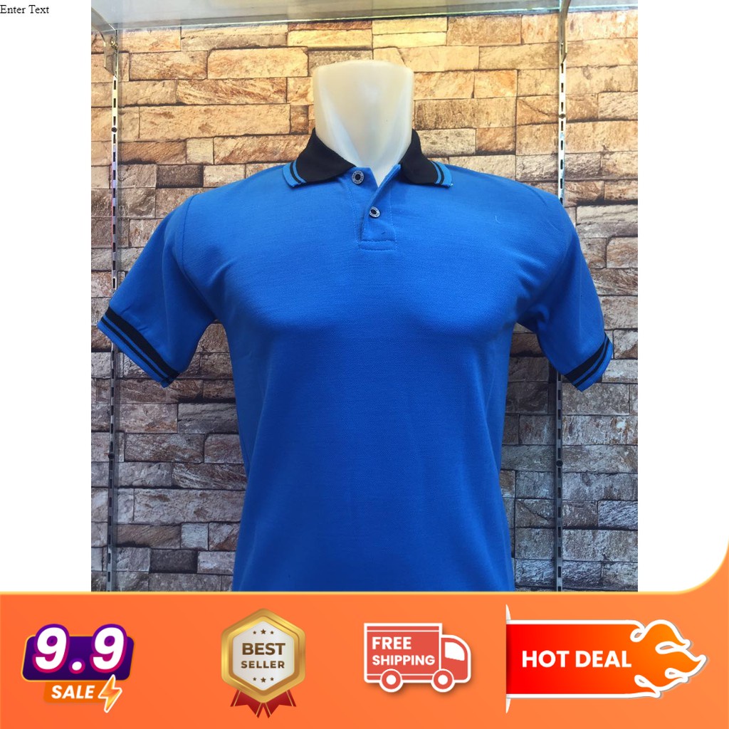 KAOS KERAH POLO SHIRT KOMBINASI WARNA BIRU TURKIS
