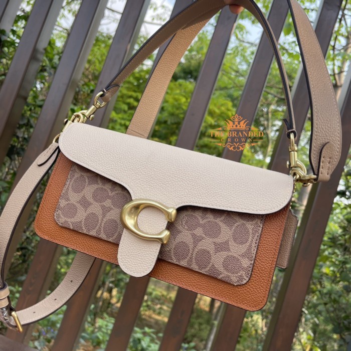 VS Tas Coach *91215* Tabbyy 26 White Orange Signature Canvas Vvs