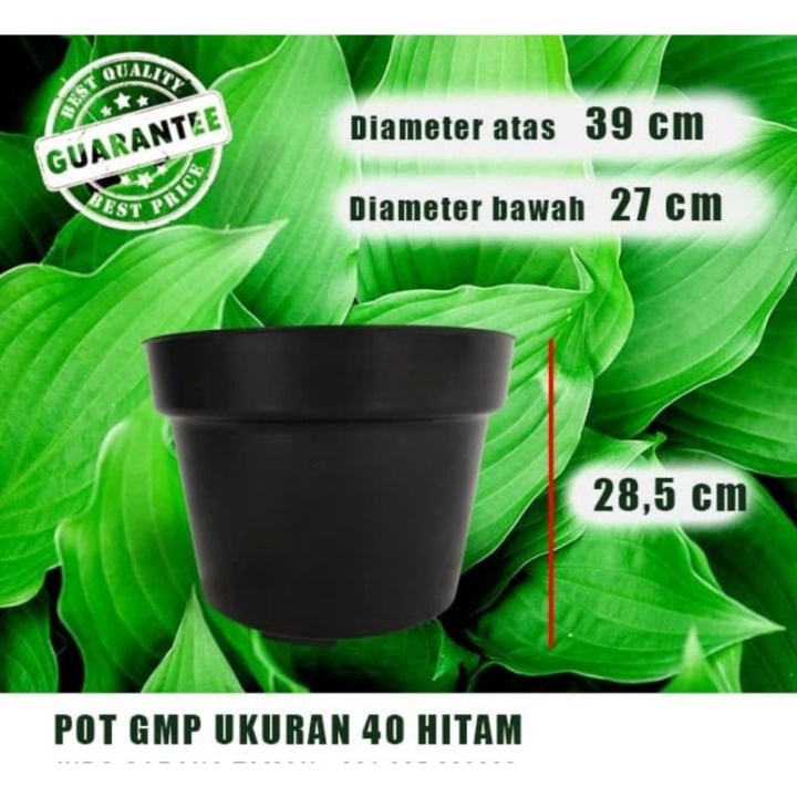 POT HITAM POLOS 40 / Pot Tanaman 40 Hitam / Pot Bunga Murah GMP