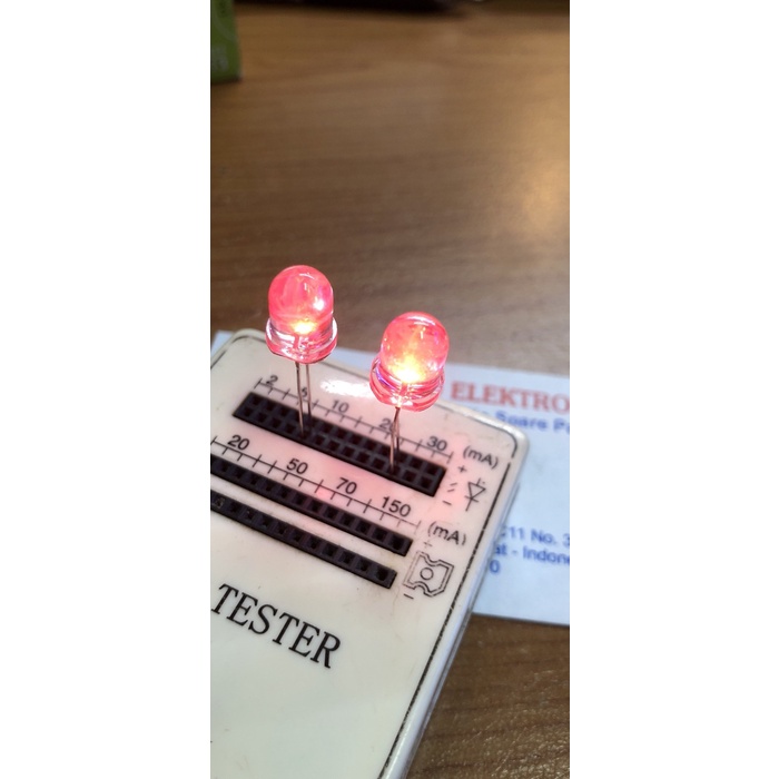 LED 8mm putih-merah super bright red WB27