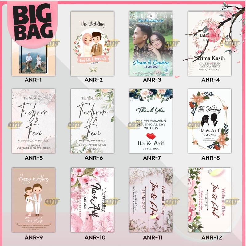 

Bigbag - Cetak Label Souvenir Pernikahan Hang Tag Souvenir Wedding Murah