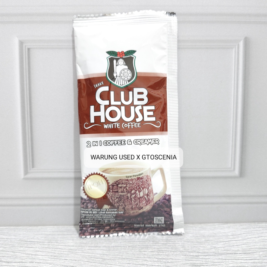 

1Sachet Shake Club House 2in1 NO SUGAR White Coffee HALAL 40gr (Merah)