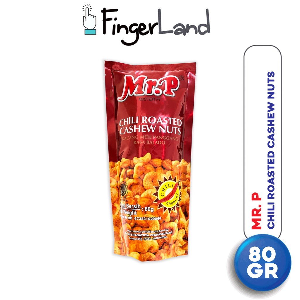 

MR. P Chili Roasted Cashew Nuts 80 gram Kacang Mete Balado Panggang
