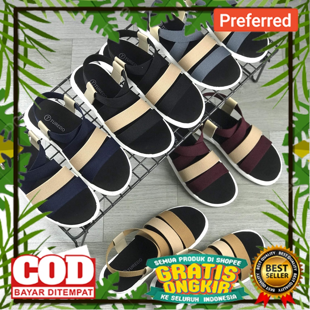SEPATU SANDAL BEST SELLER TREND TERKINI /Sepatu Sandal Wanita Kekinian Ban 3 Karet Elastis