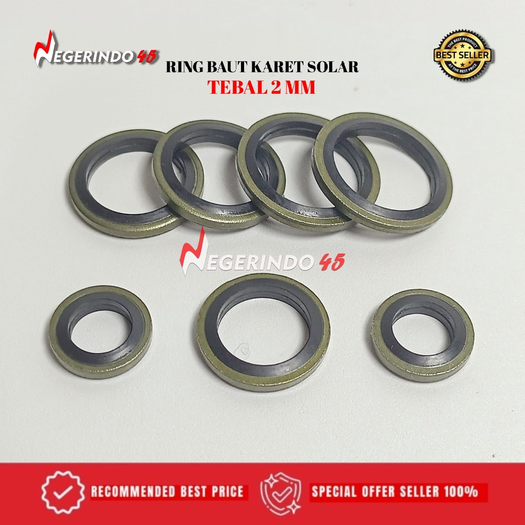100 PCS IPW RING BAUT SOLAR 8 10 12 14 16 18 20 22MM WASHER SEAL RING KARET