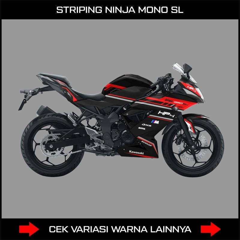 Decal Striping Kawasaki Ninja 250 Mono Sl Motif Hp4 / Sticker Motor Ninja Mono Sl / Decal Ninja 250 