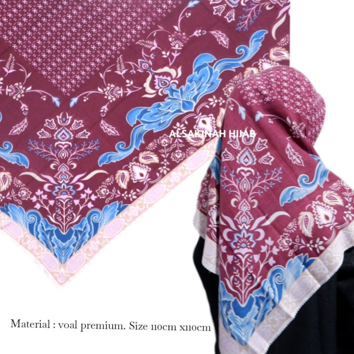 KERUDUNG HIJAB SEGIEMPAT VOAL MOTIF DEEKA KW PREMIUM WAFFA 33