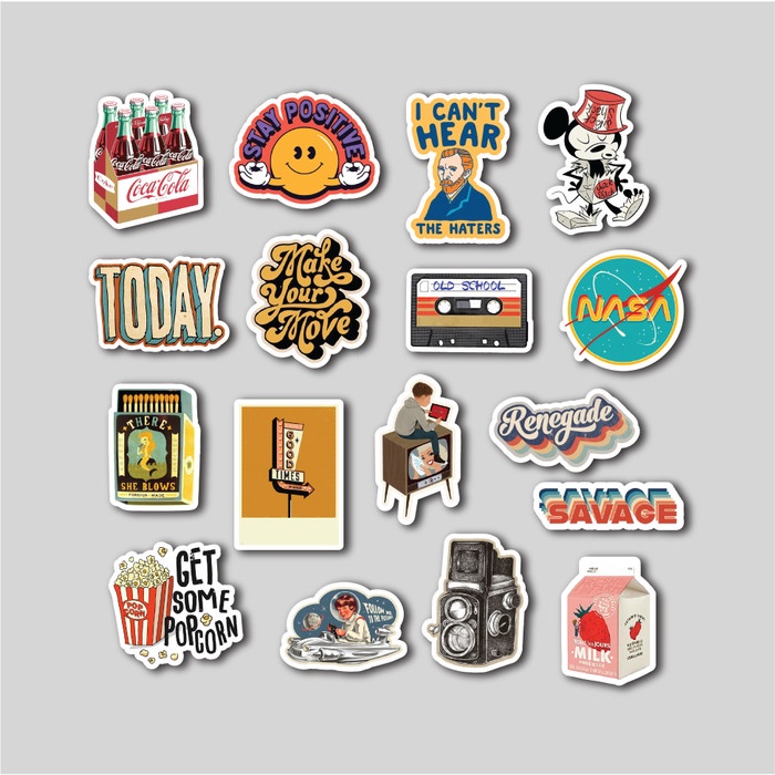 

STICKER PACK RETRO VINTAGE | STIKER TUMBLER LAPTOP | STIKER KOPER HELM