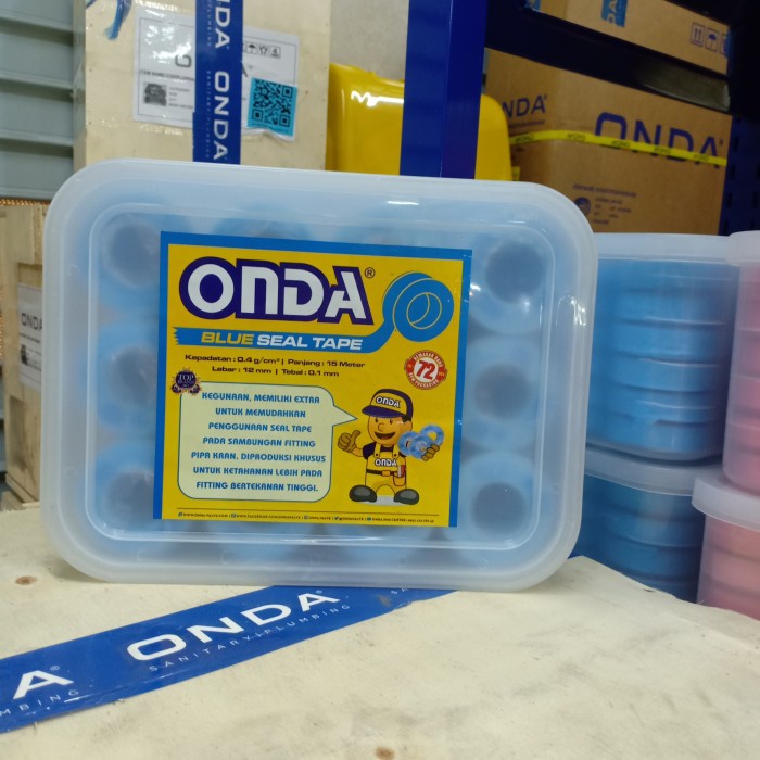 seal tape warna Biru Onda (1box isi 72pcs)