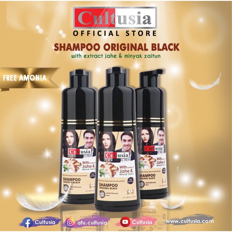 [ ORIGINAL BPOM ] Cultusia Shampo Penghitam Rambut Penghilang Uban Permanen Pria Ampuh Usia Muda 160