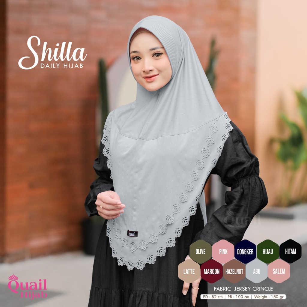 Shilla daily Hijab Khimar Original Quail Hijab Wanita Fabric jersey Crinkle Grosir Hijab Premium