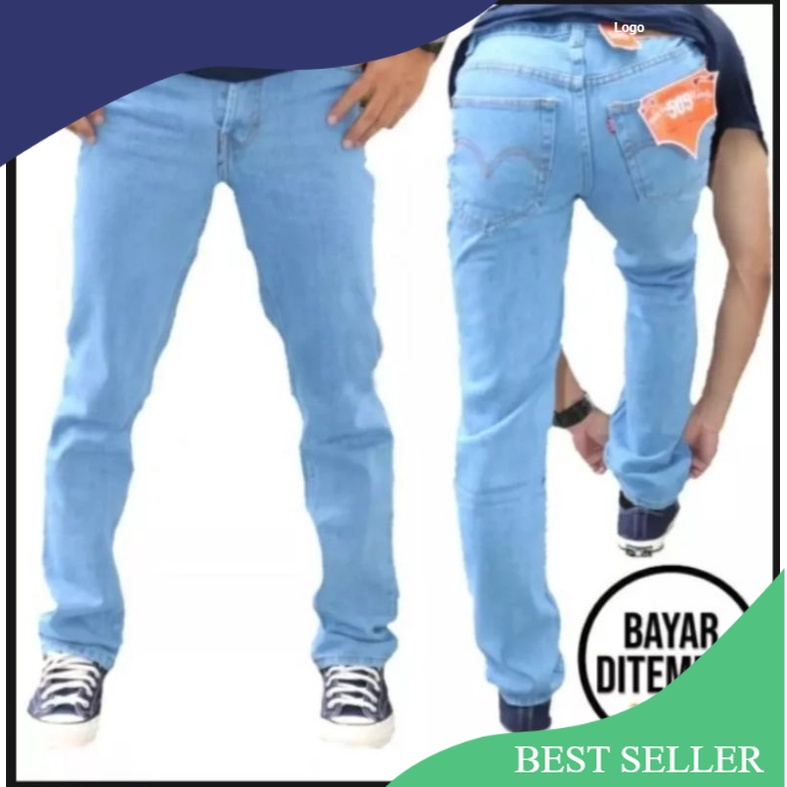 COD - Celana Jeans Panjang Standar Reguler Pria Laki2 Lelaki Cowo Cowok Dewasa / Standart / Standard