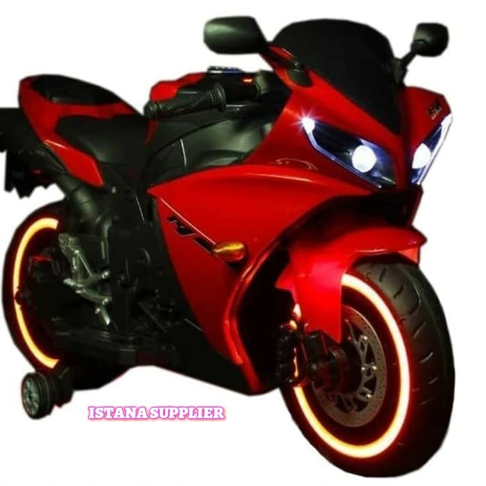 Mainan Motor Aki Balap MotoGP Anak Laki Cowok  Keren Murah - Merah