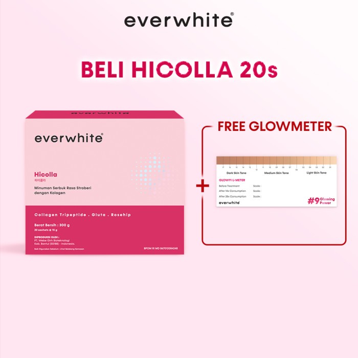 

✨PROMO✨ -[FREE GLOWMETER] Everwhite Hicolla Minuman Pencerah Kulit 20s