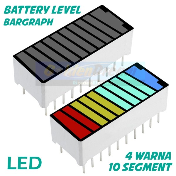 Bar Graph 10 Segmen 4 Warna LED Color Baterai Level Indicator Bargraph