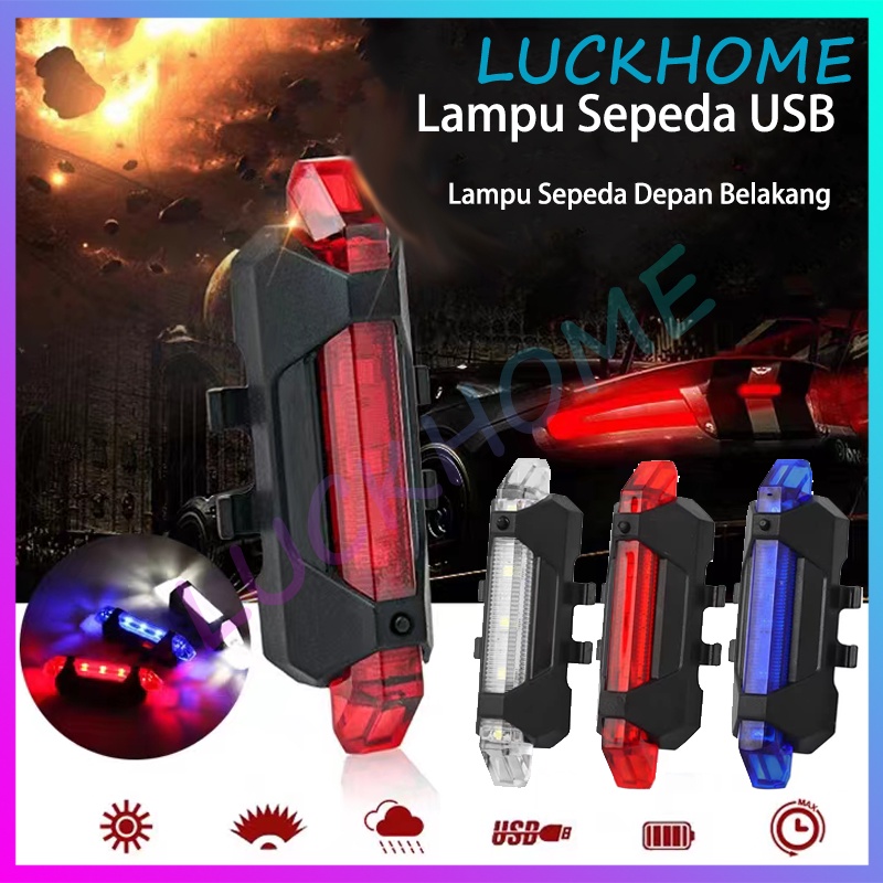 Lampu Sepeda LED Rechargeable Anti Air Lampu Sepeda Depan Belakang LED Lampu Sepeda Belakang USB Cha