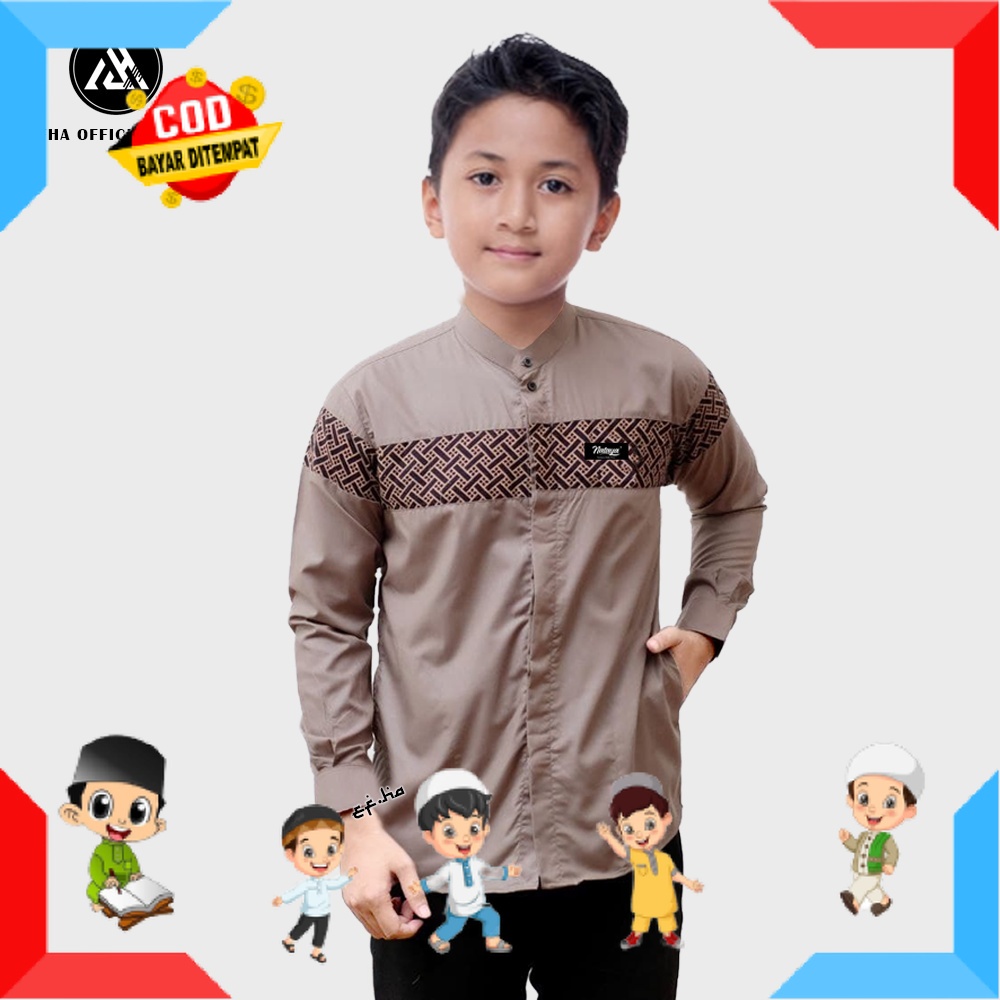 SAYANG ANAK BAJU MUSLIM ANAK PRIA LAKI" LANANG PUTRA MOTIF POLOS WARNA / BISA COD- baju koko anak sd