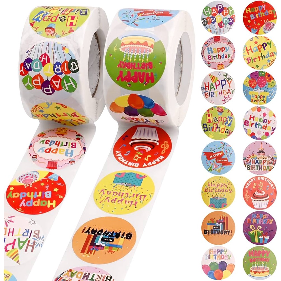 

Stiker happy birthday stciker ulang tahun label serbaguna souvenir HBD