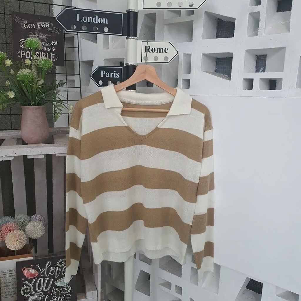 Sweater Rajut Oversize Atasan Knitted Fuji Outer Rajut Trendy-5