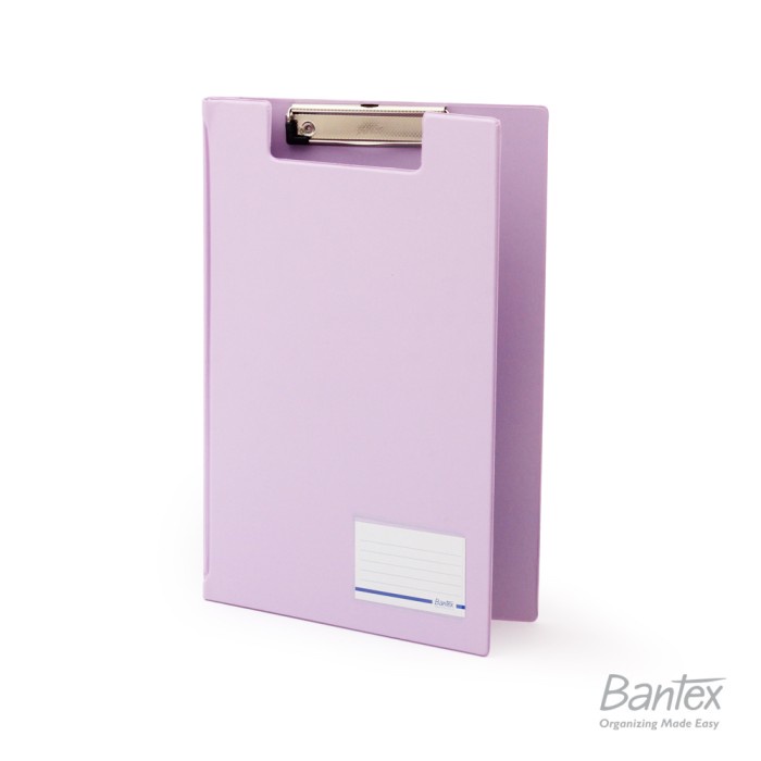 

Bantex Clipboard with Cover Clipfolder A4 F4 Folio Light Lilac - A4