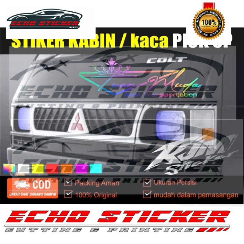 sticker stiker cuting mobil bemper depan pick up truk custom nama suka-suka