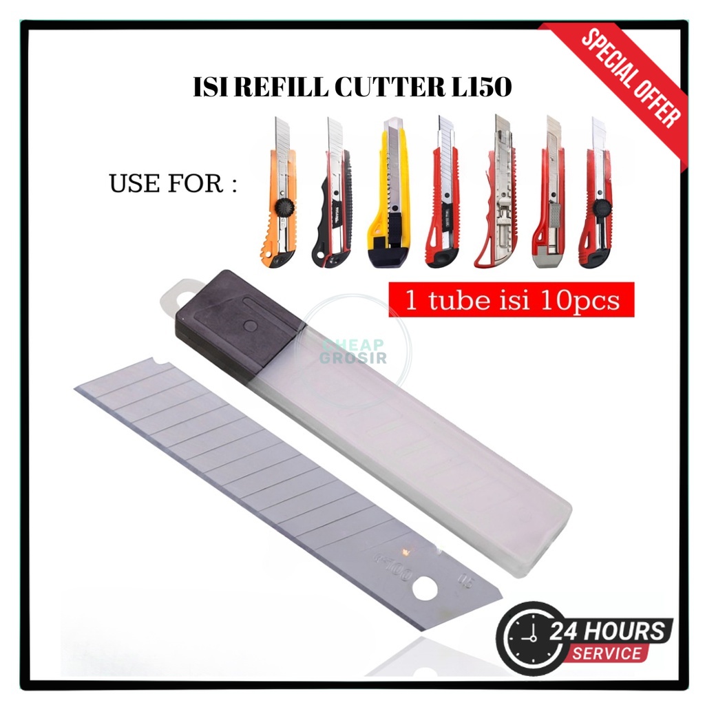 

ISI REFILL CUTTER L150 10PCS / ISI CUTTER L-150 CUTTER BLADE REFILL ISI CUTTER BESAR ISI PISAU KATER | COD Makassar