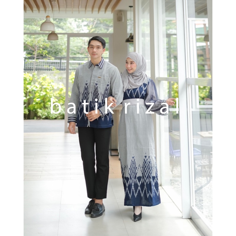 BAJU COUPLE TENUN GAMIS REYNA DRESS TENUN IKAT ASLI JEPARA