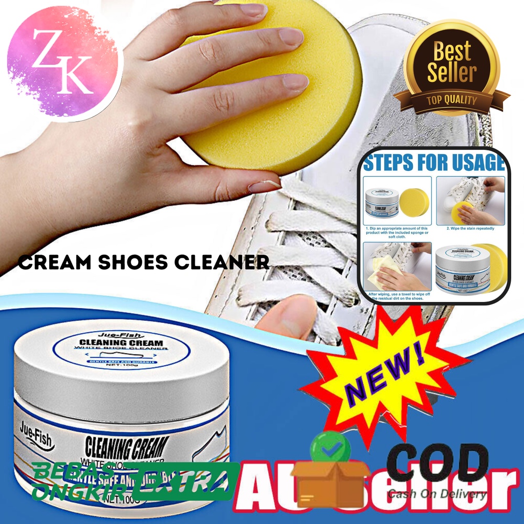 Krim Pembersih Sepatu + Spons / Krim Pemutih Sepatu / Pembersih Sepatu / Pembersih Sepatu premium
