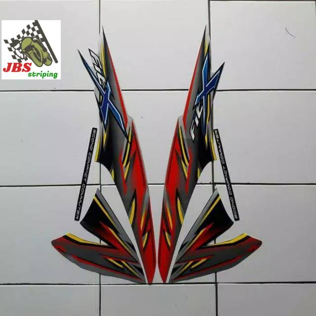 striping supra fit stiker honda supra fit x 2007 2008 silver merah