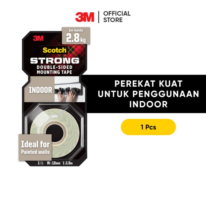 

Scotch 3M Perekat Isolasi Indoor Mounting Tape 110-S12 12 MM X 1.5 M