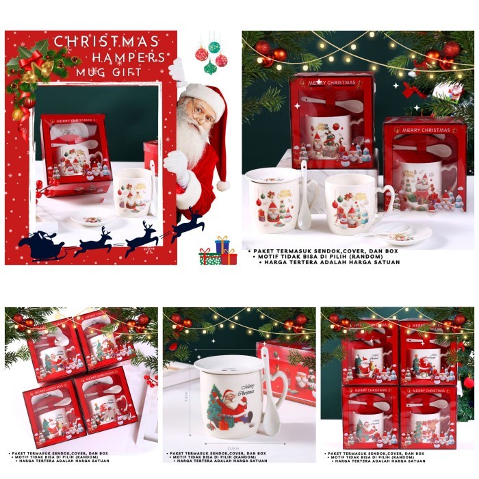 

Christmas Hampers Natal Gift Set Xmas Kado Giftbox Ceramic Bowl Set - Gelas