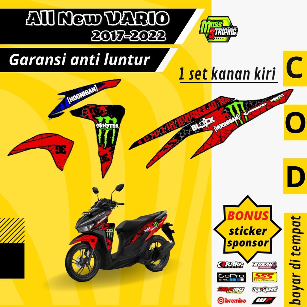Striping Sticker List Variasi aksesories Motor all New vario 125 cc - 150 cc 2107 2018 2019  2020 20