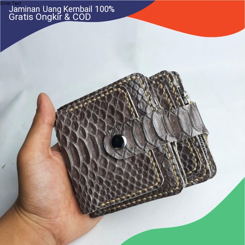 Dompet Wanita Kulit Asli Original Murah Model Lipat 2 Lidah Tengah Motif Ular