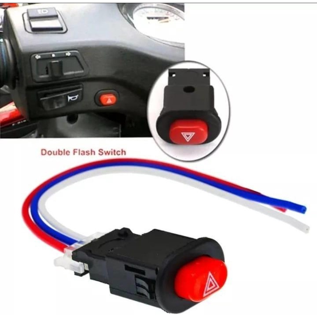 Saklar Tombol Lampu HAZARD Hazat Hati Hati Segitiga Tombol Tanam Cocok Untuk Touring Beat Vario Scoo