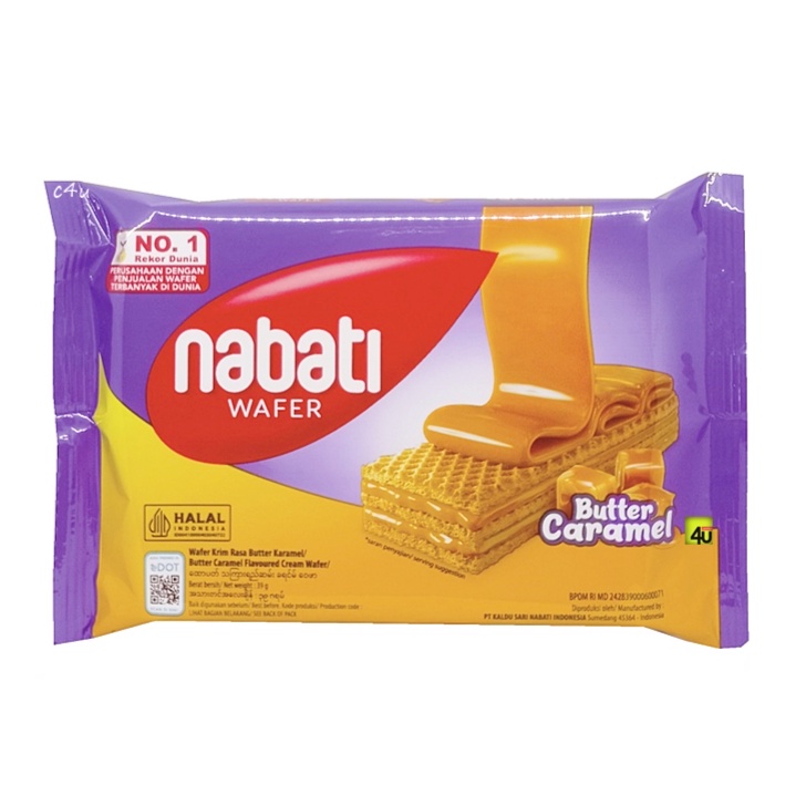 

NABATI WAFER BUTTER CARAMEL WAFER KRIM RASA BUTTER KARAMEL 39 GRAM