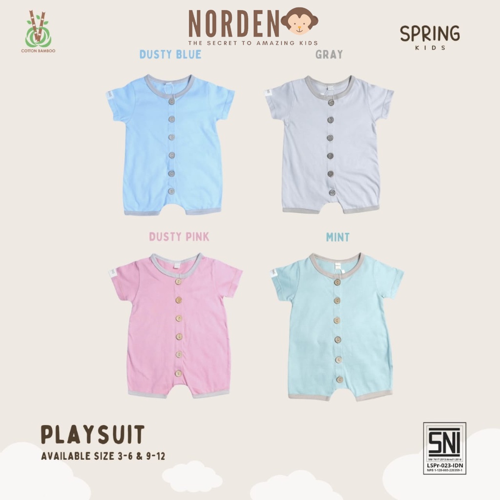[ND] Spring Kids Playsuit / Jumper Pendek Baby 9-12M